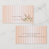 Moderne professionele gestreepte watercolor bloeme visitekaartje (Voorkant / Achterkant)