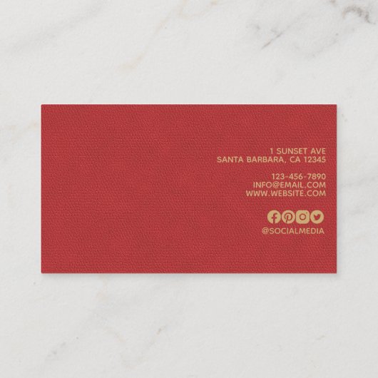 Moderne professionele gladde lederen textuur visitekaartje (Achterkant)