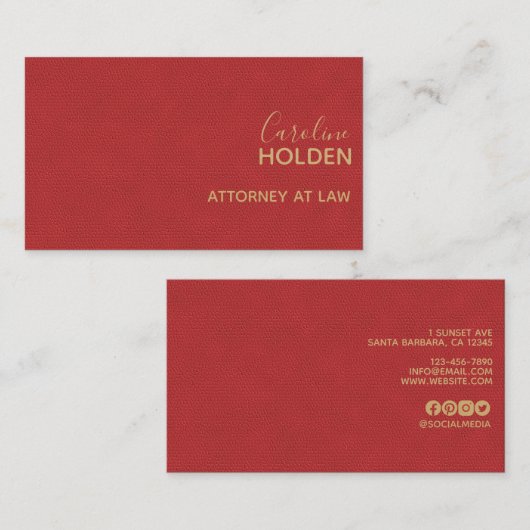 Moderne professionele gladde lederen textuur visitekaartje (Voorkant / Achterkant)