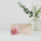 Moderne Professionele Glitter Bokeh Waterverf Lotu Visitekaartje (Staand voorkant)