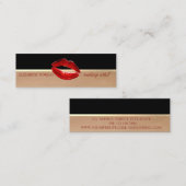 Moderne professionele glitter lips, makreelartiest mini visitekaartje (Voorkant / Achterkant)