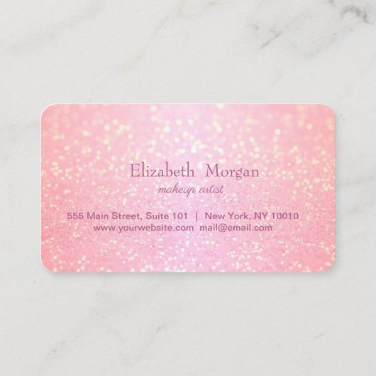 Moderne professionele Glitter Makeup Loyalty Kaart (Achterkant)