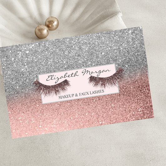 Moderne professionele glitter valse wimpers, frame visitekaartje