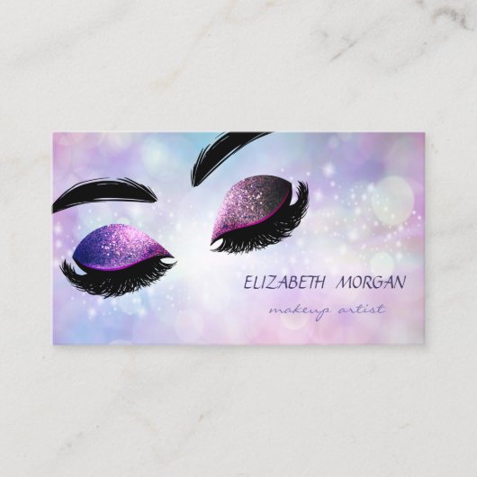 Moderne Professionele Glitter Wimpers Make-up Boke Visitekaartje (Voorkant)