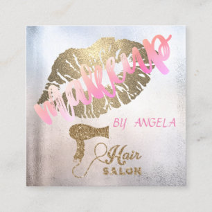 Moderne professionele glitterlips, haardroger vierkante visitekaartje