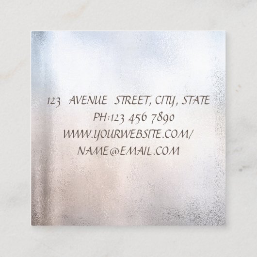 Moderne professionele glitterlips, haardroger vierkante visitekaartje (Achterkant)