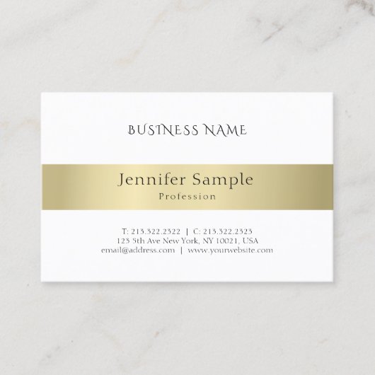 Moderne professionele Gold-look minimalistisch leg Visitekaartje (Voorkant)