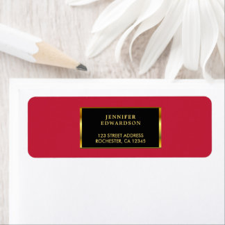 Moderne professionele goud zwarte kardinaalrood etiket