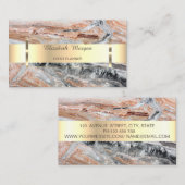 Moderne, professionele gouden band met marmer visitekaartje (Voorkant / Achterkant)