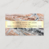 Moderne, professionele gouden band met marmer visitekaartje (Achterkant)