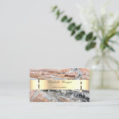 Moderne, professionele gouden band met marmer visitekaartje (Staand voorkant)