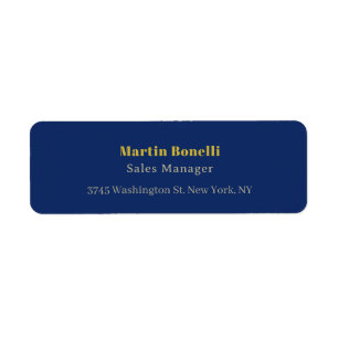 Moderne professionele gouden & blauwe kleur serif  etiket