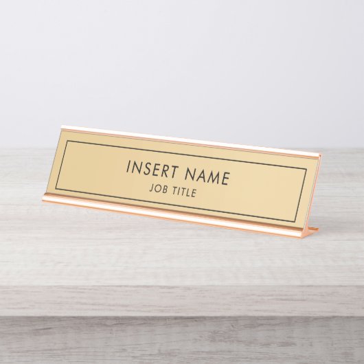 Moderne professionele gouden gradiënt bureau naambordje (Voorkant)