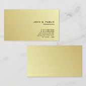 Moderne professionele gouden look premium linnen l visitekaartje (Voorkant / Achterkant)