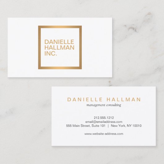 Moderne Professionele Gouden Naam Logo Visitekaartje (Voorkant / Achterkant)