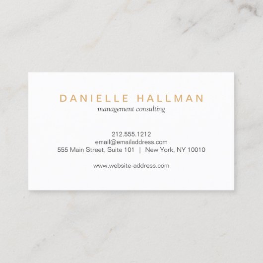 Moderne Professionele Gouden Naam Logo Visitekaartje (Achterkant)