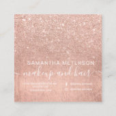 Moderne professionele gouden rozen hallo vierkante visitekaartje (Achterkant)