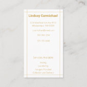 Moderne professionele gouden strijkservice visitekaartje (Achterkant)