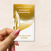 Moderne professionele gouden strijkservice visitekaartje