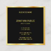 Moderne professionele goudlegante aangepaste Sjabl Vierkante Visitekaartje (Achterkant)