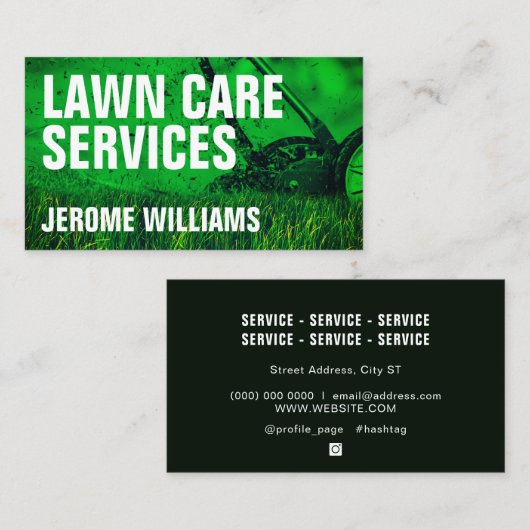 Moderne professionele graszorg visitekaartje (Voorkant / Achterkant)