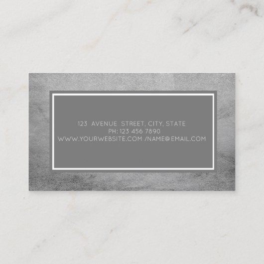 Moderne professionele grijs, Lijst Visitekaartje (Achterkant)