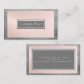 Moderne professionele grijs, roze, Lijst Visitekaartje (Voorkant / Achterkant)