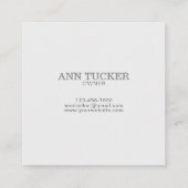 Moderne, professionele, grijze koffiewinkel, vierk vierkante visitekaartje (Achterkant)