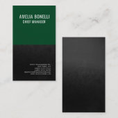 Moderne, professionele, groene grijze vlakte visitekaartje (Voorkant / Achterkant)