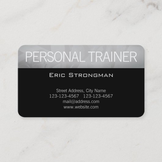 Moderne professionele gymnastiek zwart visitekaartje (Voorkant)
