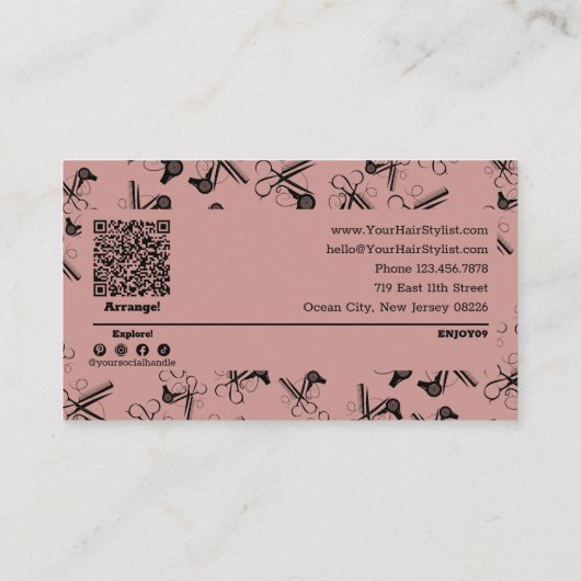 Moderne Professionele Haargereedschap Stylist 10% Kortingskaartje (Achterkant)