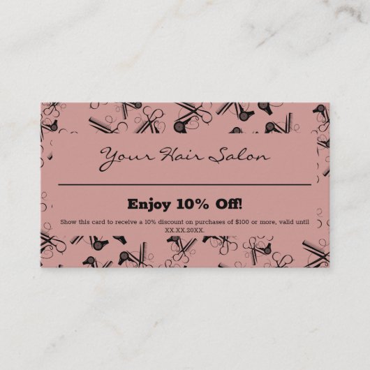 Moderne Professionele Haargereedschap Stylist 10% Kortingskaartje (Voorkant)