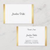 Moderne, professionele, handgeschreven Gold White Visitekaartje (Voorkant / Achterkant)
