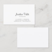 Moderne professionele handgeschreven script legant visitekaartje (Voorkant / Achterkant)