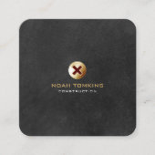 Moderne professionele handige Man bouwer Vierkante Visitekaartje (Voorkant)