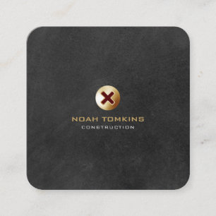 Moderne professionele handige Man bouwer Vierkante Visitekaartje