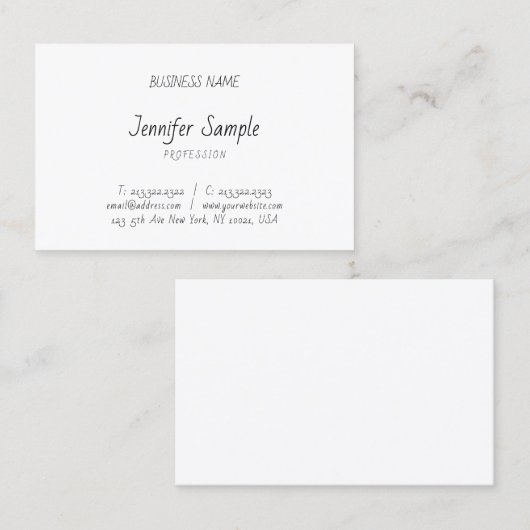 Moderne professionele handschrift Sjabloon  Visitekaartje (Voorkant / Achterkant)