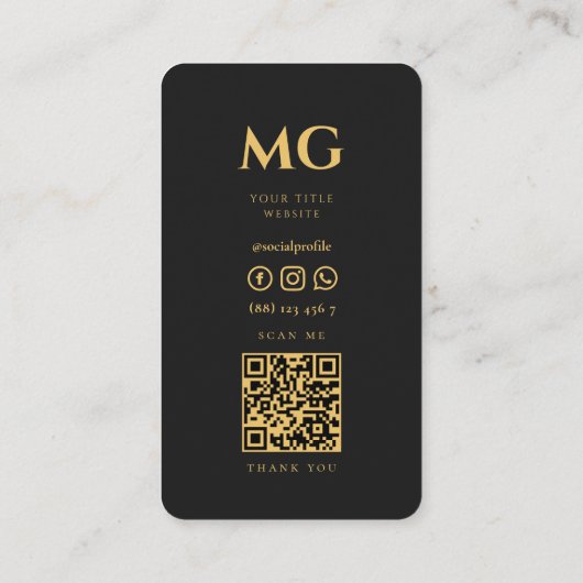 Moderne professionele handtekening Elegant zwart Visitekaartje (Achterkant)