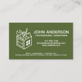 Moderne Professionele Handyman Services Groen Visitekaartje (Voorkant)