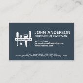 Moderne Professionele Handyman Services Navy Blue Visitekaartje (Voorkant)