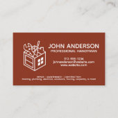 Moderne Professionele Handyman Services Rood Visitekaartje (Voorkant)