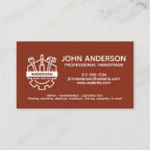 Moderne Professionele Handyman Services Rood Visitekaartje (Voorkant)