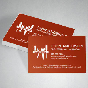 Moderne Professionele Handyman Services Rood Visitekaartje