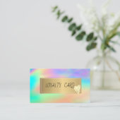 Moderne professionele harten regenboog holografisc klantenkaartje (Staand voorkant)