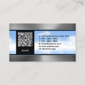 Moderne professionele hemel metallic drone visitekaartje (Achterkant)