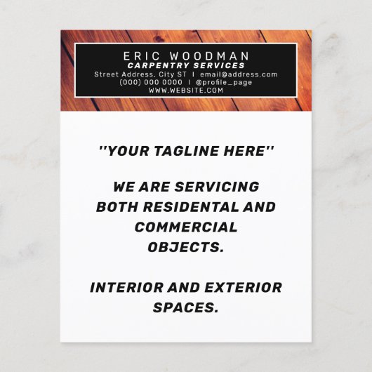 Moderne professionele houtbewerking flyer (Achterkant)