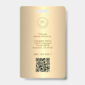 Moderne professionele identiteitsfoto van werkneme badge (Achterkant)