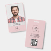 Moderne professionele identiteitsontwerp in roze b badge (Voor- en achterkant)