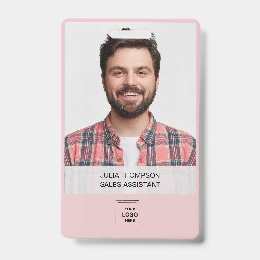 Moderne professionele identiteitsontwerp in roze b badge (Voorzijde)