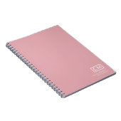 Moderne Professionele Initiaal Roze Monogram Notitieboek (Rechterzijde)